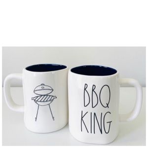 NEW Rae Dunn BBQ KING Double Sided Mug